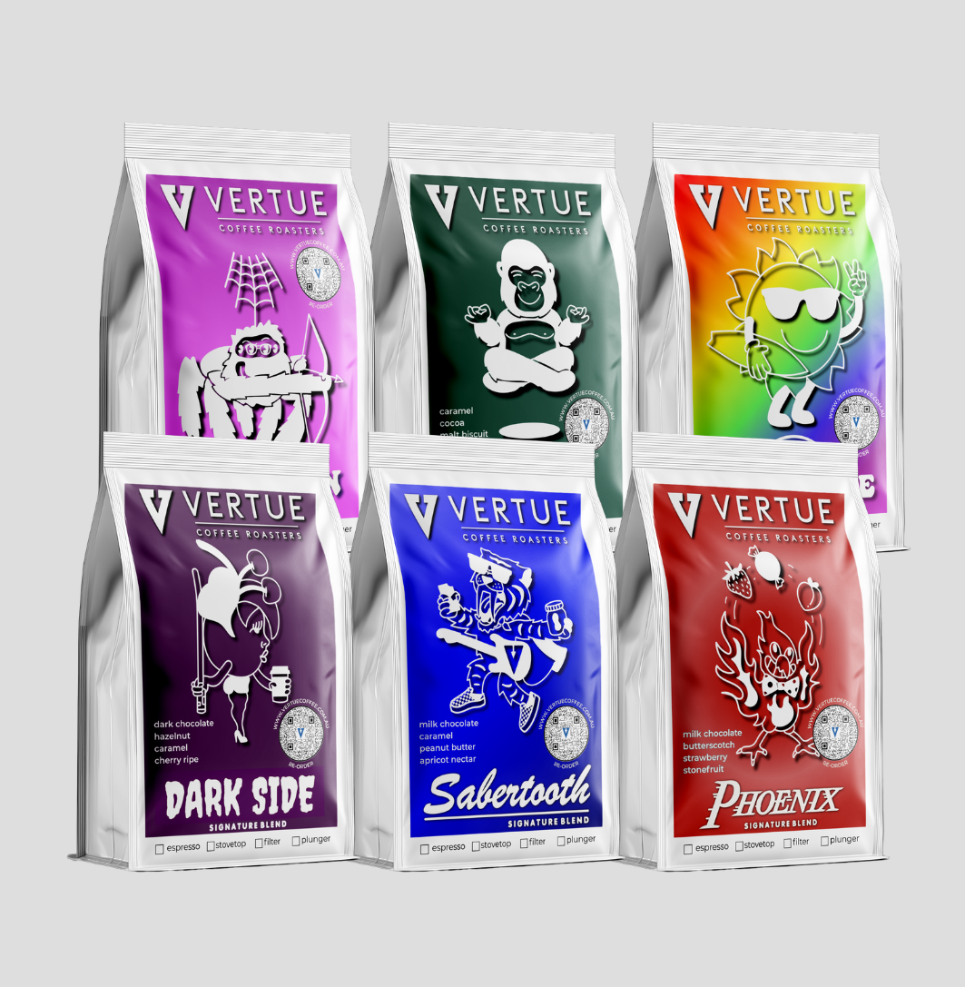 Six Blend Espresso & Filter Sampler — Beans | Vertue Coffee Roasters