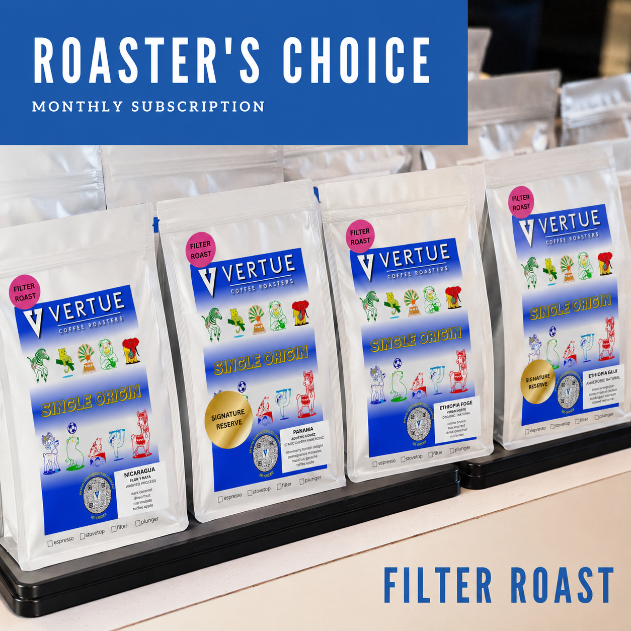Roaster's Choice Subscription - FILTER ROAST — Beans | Vertue Coffee Roasters
